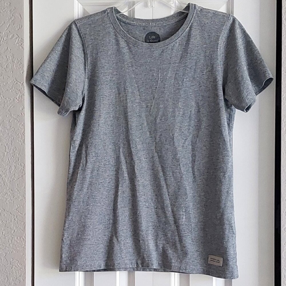 Life Is Good Solid Gray Classic Fit Women's Tee Size S